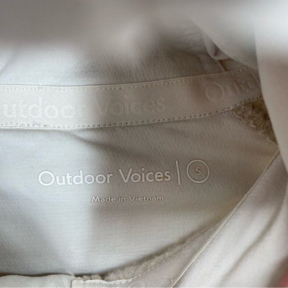 Outdoor Voices OV Megafleece pullover half zip hoodie beige Sz S - Picture 4 of 7